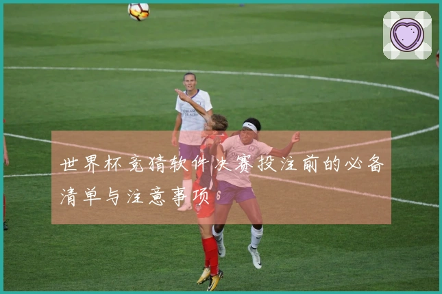 世界杯竞猜软件决赛投注前的必备清单与注意事项
